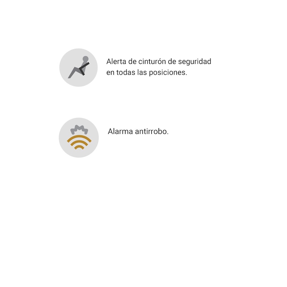 Imágenes de sistemas de seguridad para el nuevo Chevrolet Aveo Hb 2024