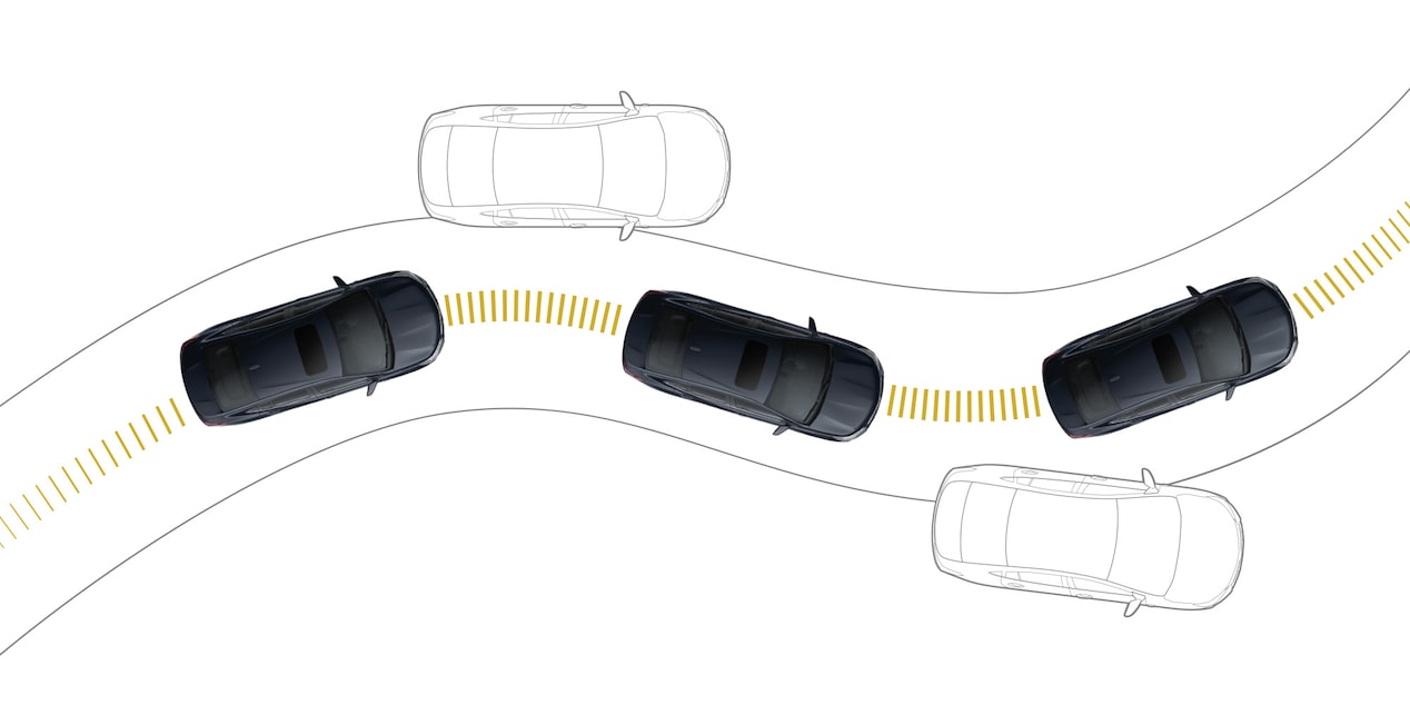 Representación gráfica del control de estabilidad Stabilitrak para Chevrolet Onix 2026, sedán deportivo