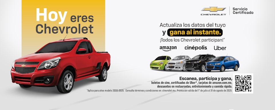 Promoción Hoy eres Chevrolet 2025. Registro de participación