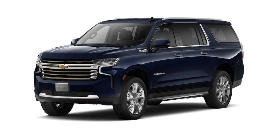 Chevrolet Suburban 2023 con faros LED en color azul lunar
