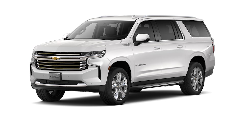 Chevrolet Suburban 2023 con faros LED en color blanco platino
