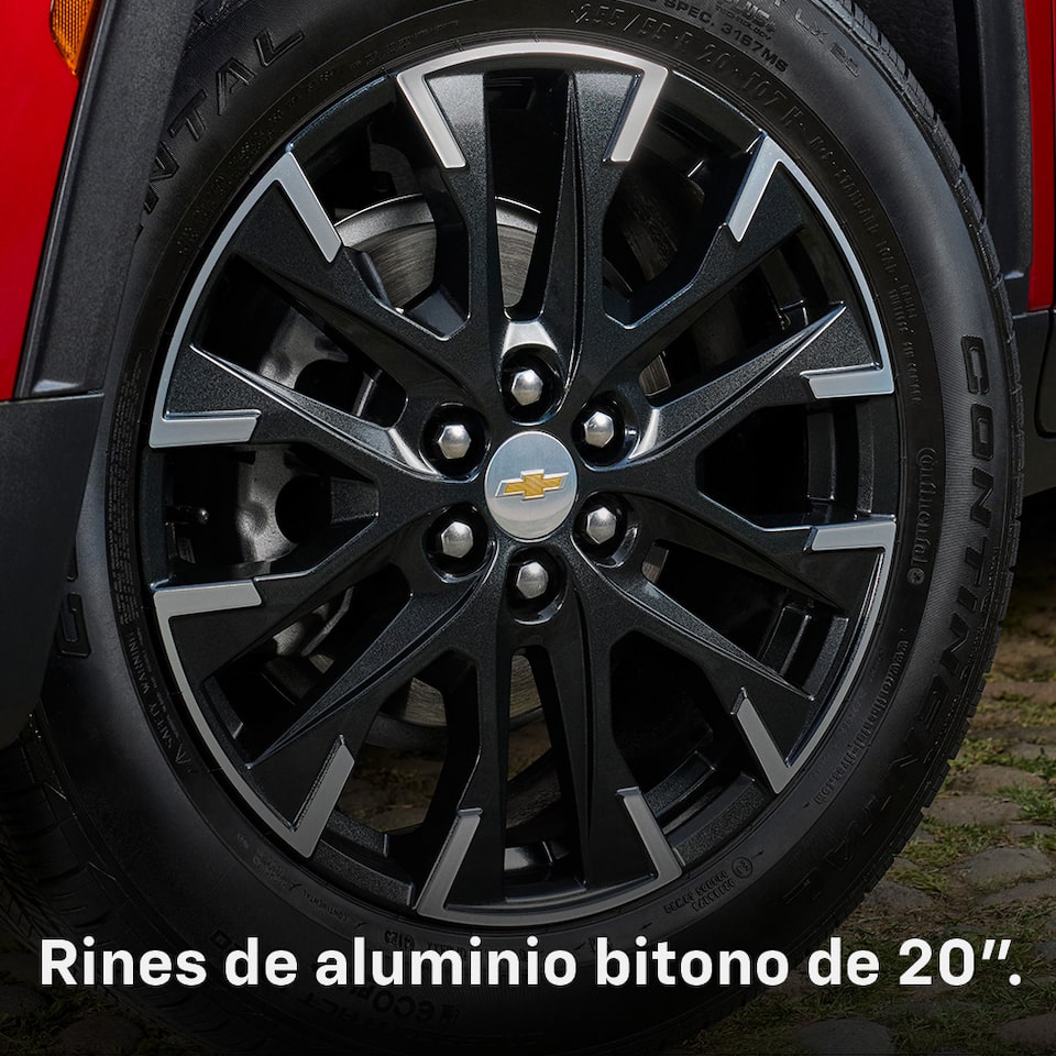Nueva Chevrolet Traverse 2025, camioneta familiar para 8 pasajeros con rines de aluminio de 20 pulgadas en color bitono