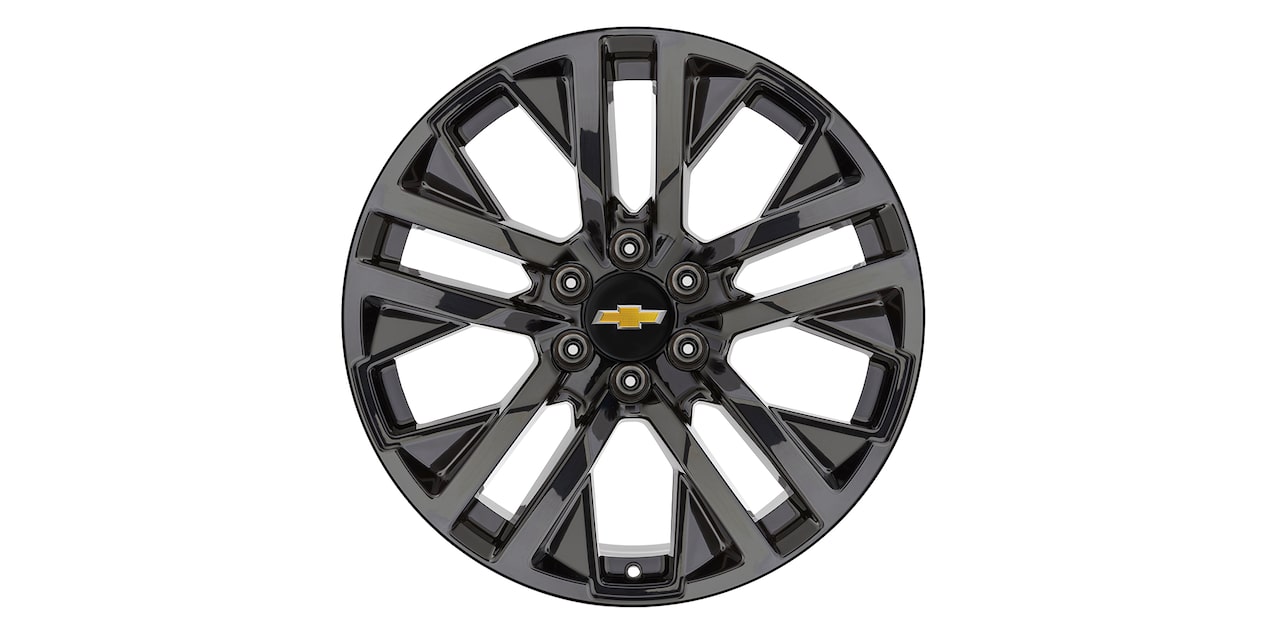 Rin de aluminio de 22 pulgadas color negro brillante de Chevrolet Tahoe 2026