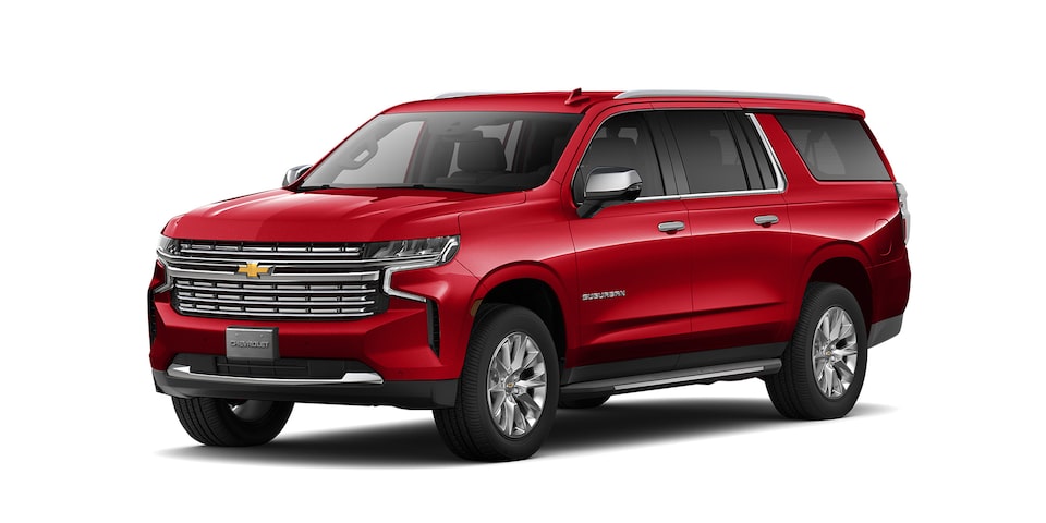 SUV Suburban con sistema de entretenimiento de dos pantallas de 12 pulgadas.