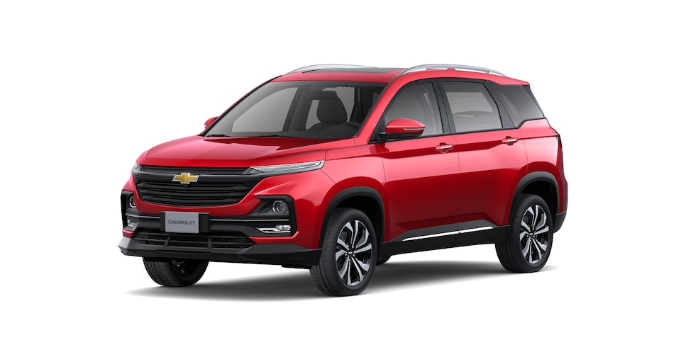 SUV Captiva tiene una capacidad para 5 y hasta 7 pasajeros, smartphone integration con Apple CarPlay y Android Auto