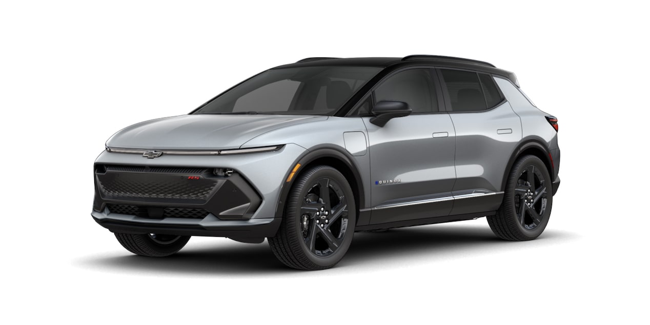 Nueva Chevrolet Equinox EV 2025 SUV eléctrica deportiva en color gris tiburón