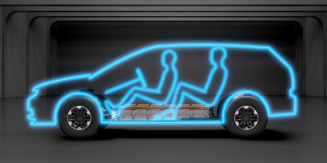 Ícono de plataforma de baterias y carga regenerativa para Chevrolet Equinox EV 2025 SUV eléctrica deportiva