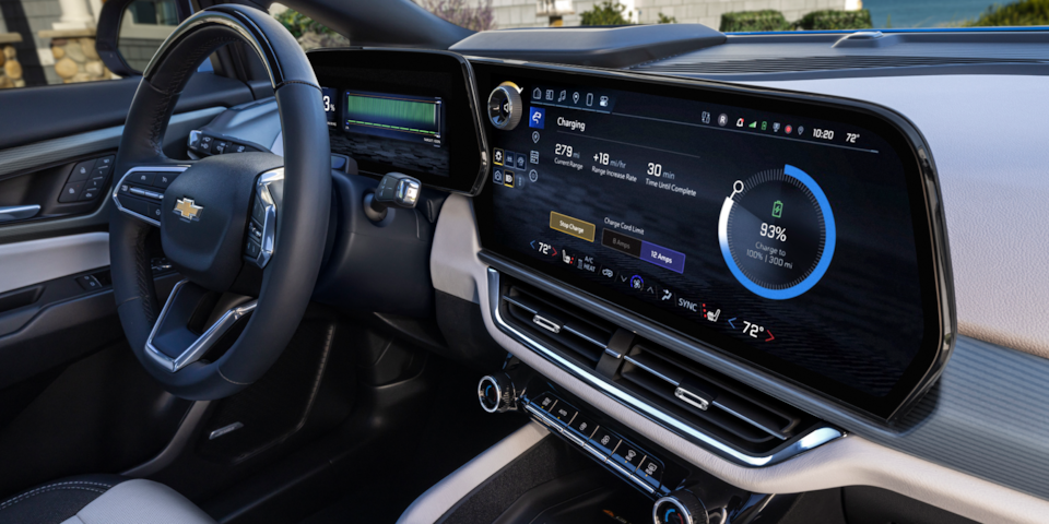Pantalla de estado de carga en el interior del Chevrolet