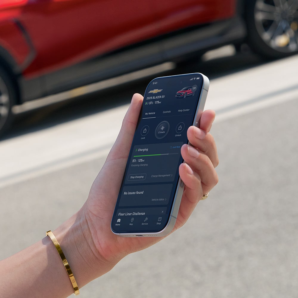 App de OnStar® que recuerda el próximo servicio y mantenimiento del vehículo con el distribuidor autorizado Chevrolet.
