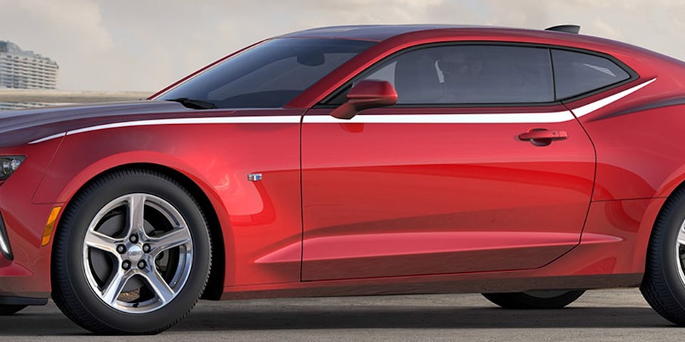 Paquete de calcomanías laterales color blanco para Chevrolet Camaro Coupé 2023, auto deportivo