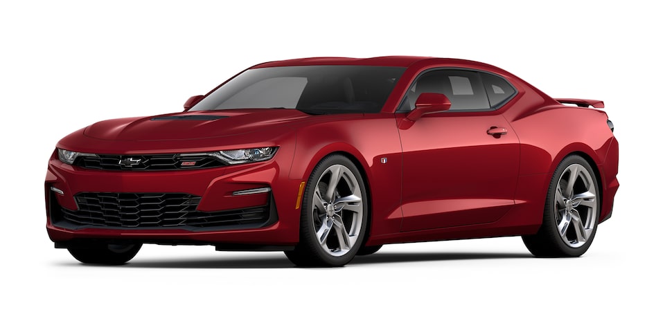 Chevrolet Camaro Coupé 2023, auto deportivo en color Radiant Red