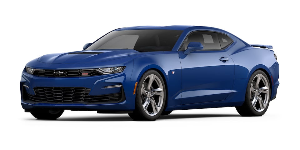 Chevrolet Camaro Coupé 2023, auto deportivo en color Reverside Blue Metallic
