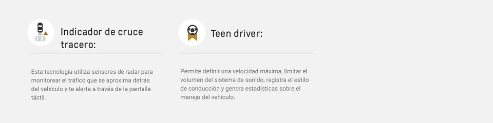 Íconos de indicador de cruce trasero y teen driver para Chevrolet Camaro Coupé 2023, auto deportivo