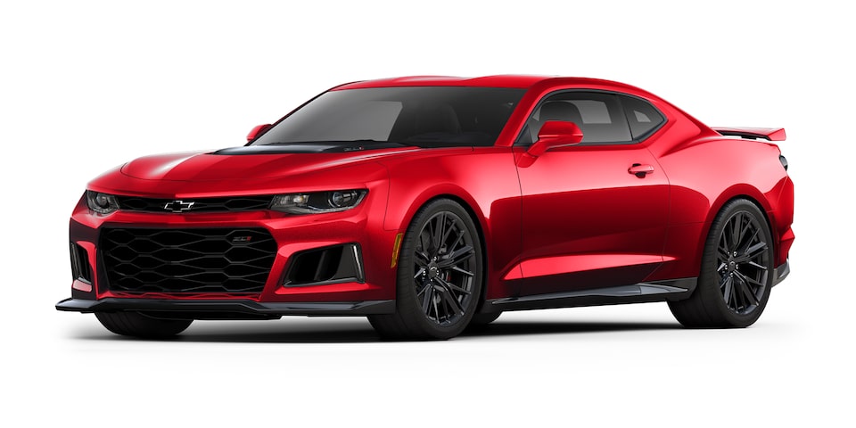 Chevrolet Camaro ZL1 2023, auto convertible en color Radiant Red