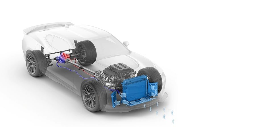 Radiador de alto desempeño de 36 mm y dos radiadores para Chevrolet Camaro ZL1 2023, auto convertible