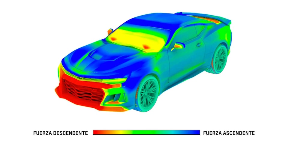 Chevrolet Camaro ZL1 2023, auto convertible con grandes conductos exteriores de refrigeración