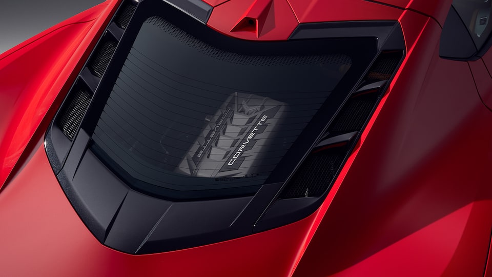 Cubierta de motor en color gris para chevrolet stingray 2024