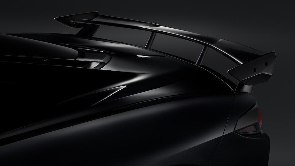 Spoiler negro brillante para Chevrolet Corvette 2024, carro deportivo de lujo