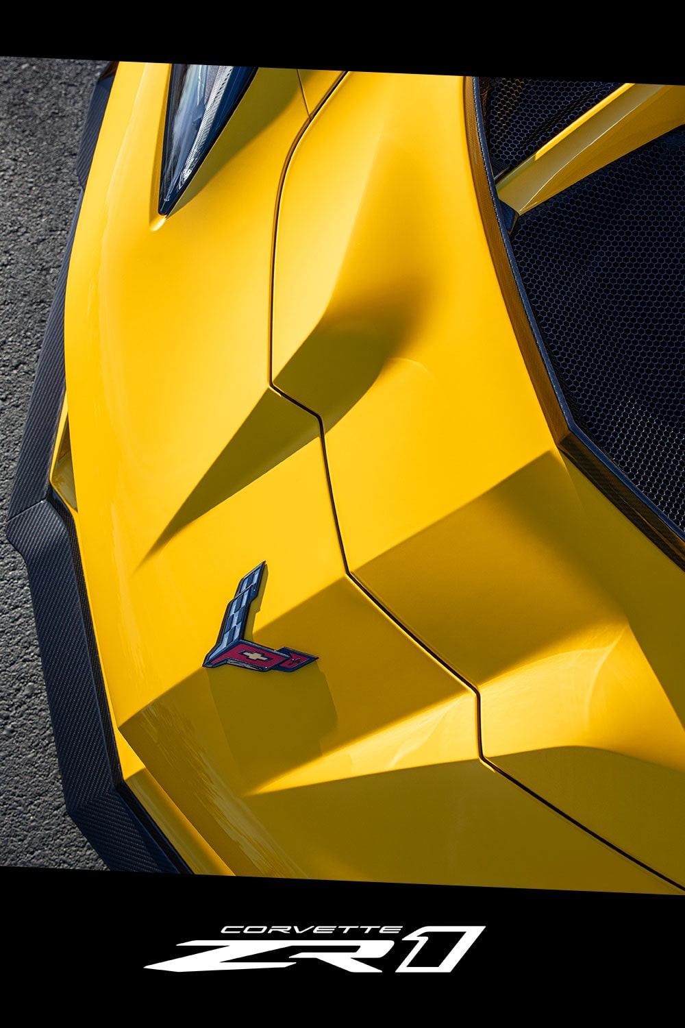 Chevrolet Corvette ZR1 2026 en vista frontal con diseño aerodinámico y presencia imponente.