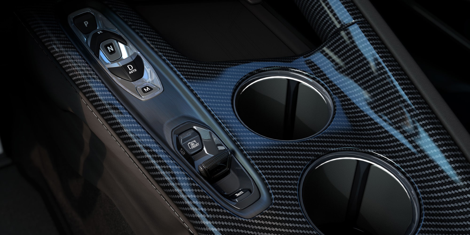 Selector de modos de conducción del Chevrolet Corvette ZR1 2026 con configuraciones Tour, Sport, Track, Weather, MyMode y Z-Mode.