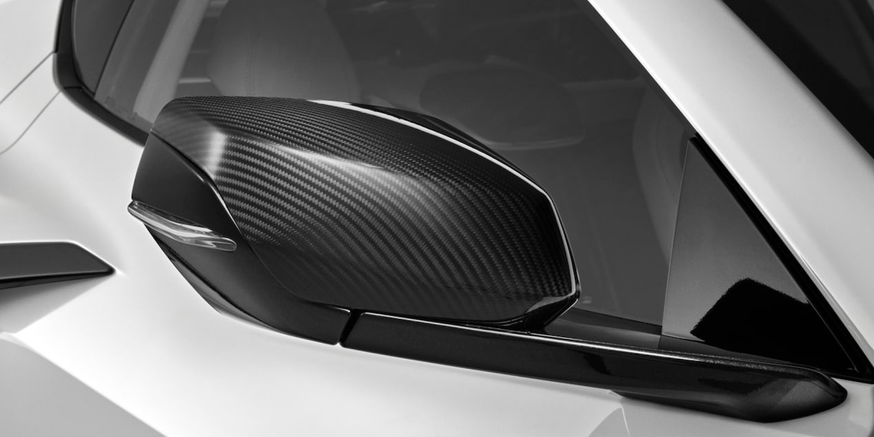 Cubierta de espejo en fibra de carbono para Corvette