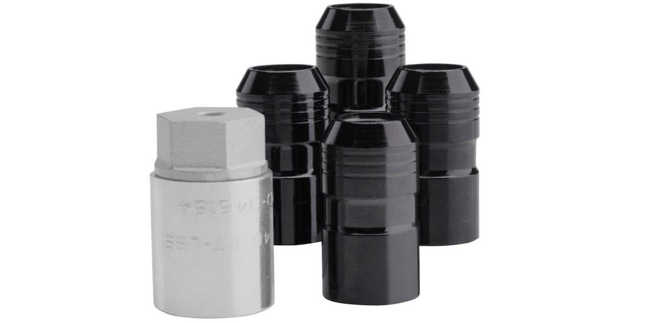 Juego de birlos de seguridad en color negro