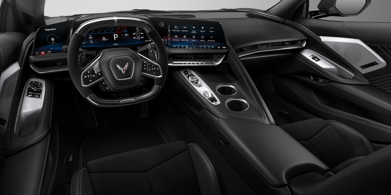 Interior del Corvette ZR1X en color Jet Black