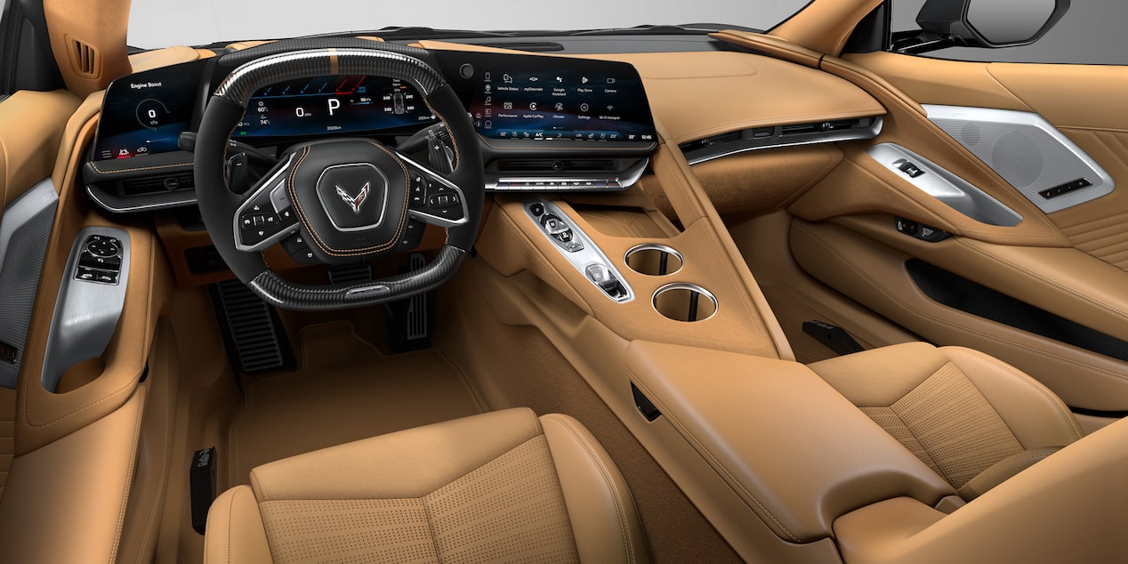 Interior del Corvette ZR1X en color Natural