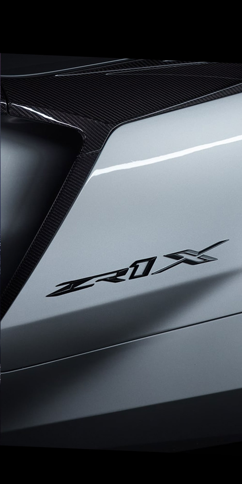 Detalle lateral del Corvette ZR1X con insignia del modelo