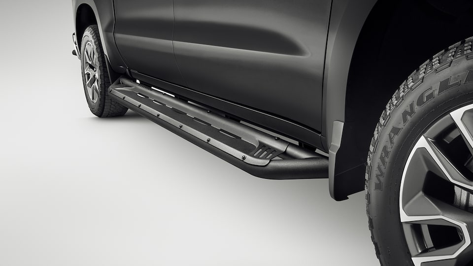 Estribos deportivos negros para Chevrolet Silverado Turbo 2025, camioneta de trabajo