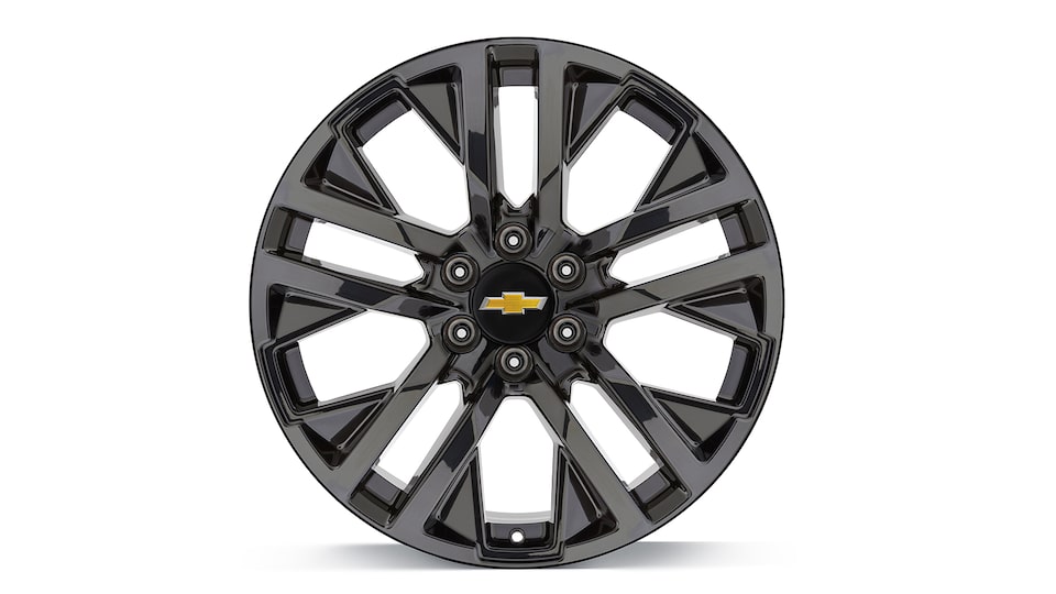 Rin en aluminio de 22 pulgadas en negro brillante de 5 brazos para tu camioneta Chevrolet Silverado Turbo 2025
