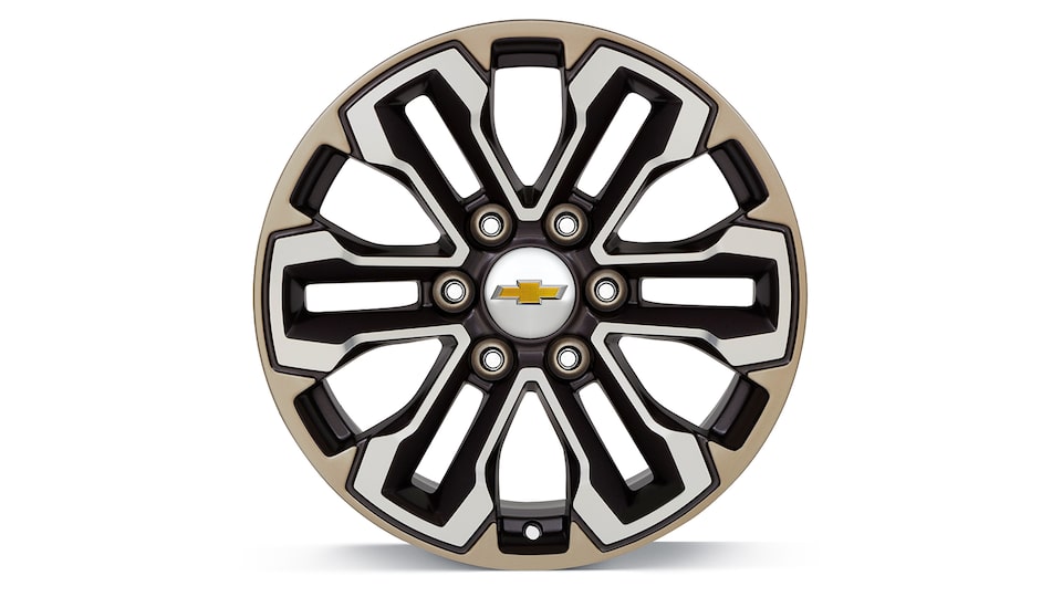 Rin en aluminio de 18 pulgadas en grafito satinado con detalles en dorado para tu camioneta, Chevrolet Silverado 2025