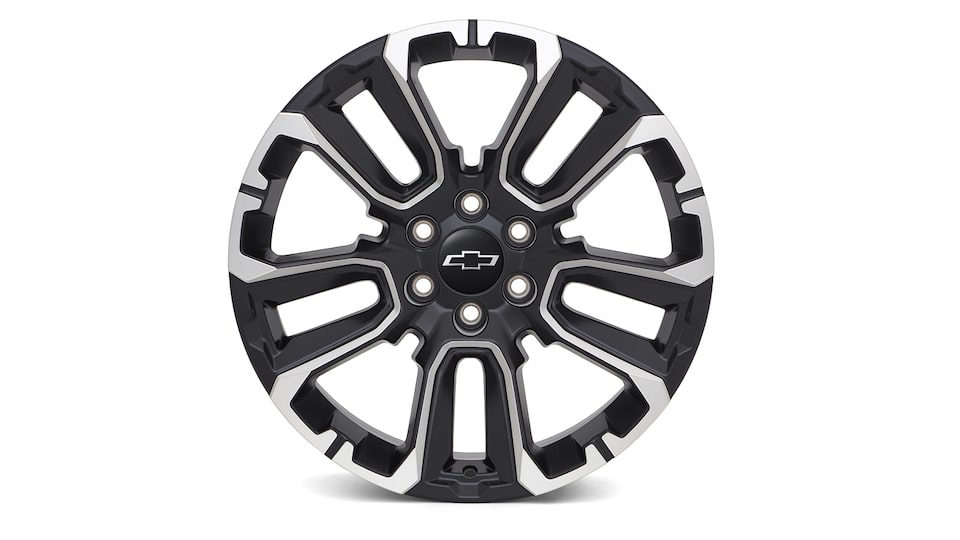 Rin de 22 pulgadas en negro con insertos en aluminio de 5 brazos para tu camioneta Chevrolet Silverado Turbo 2025
