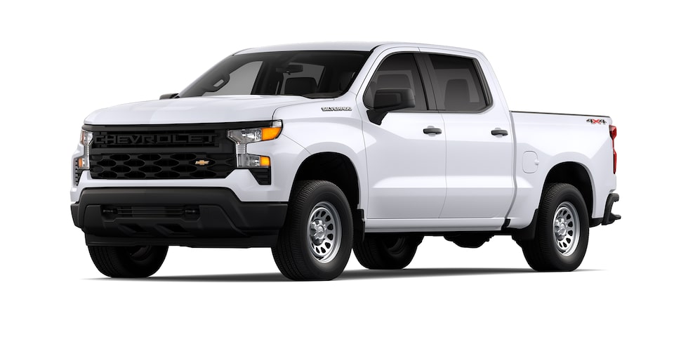 Chevrolet Silverado Turbo 2024, camioneta de trabajo en color blanco