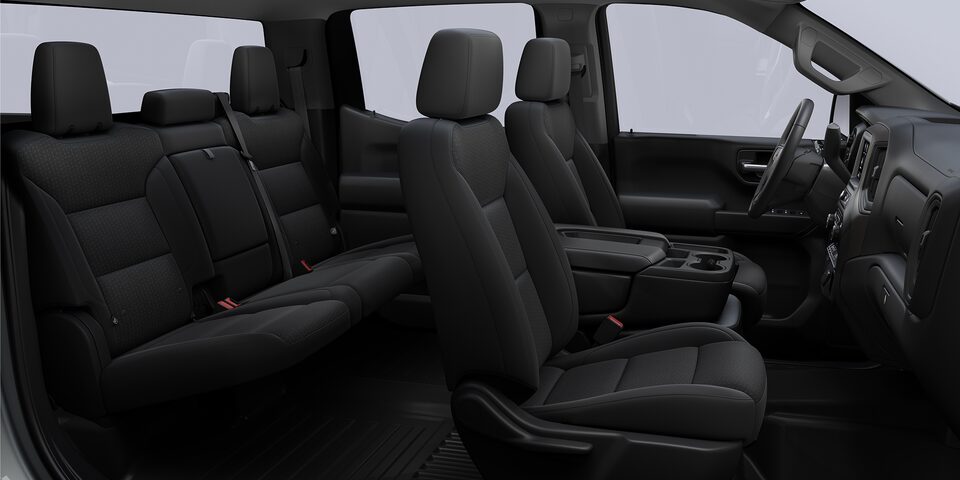Chevrolet Silverado Turbo 2024, camioneta de trabajo con interiores en Tela negro