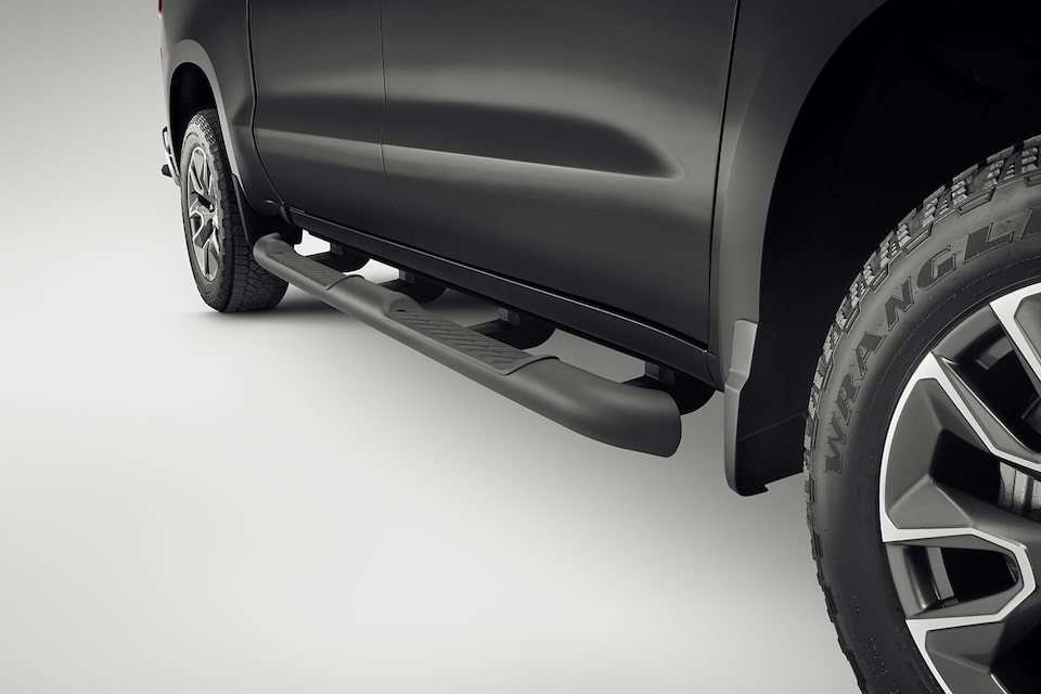 Estribo rectangular 4 pulgadas color negro para Chevrolet Cheyenne ZR2 BISON 2025, camioneta pickup