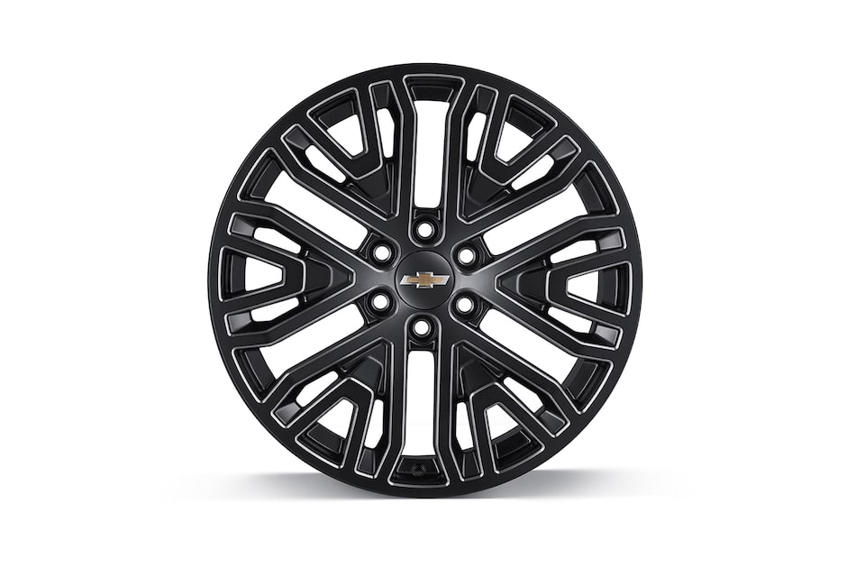 Rin de aluminio de 22 pulgadas negro con detalles en plata para Chevrolet Cheyenne ZR2 BISON 2025, camioneta pickup