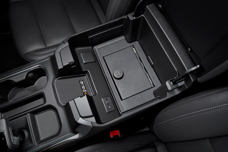 Compartimiento de seguridad consola central para Chevrolet Cheyenne ZR2 BISON 2025
