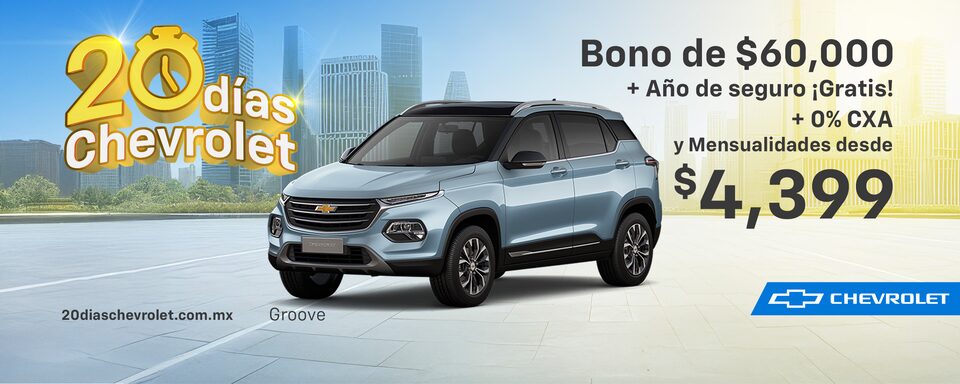 Estrena una Groove 2025 con 20 días Chevrolet con bonos especiales, seguro y costo por apertura gratis.