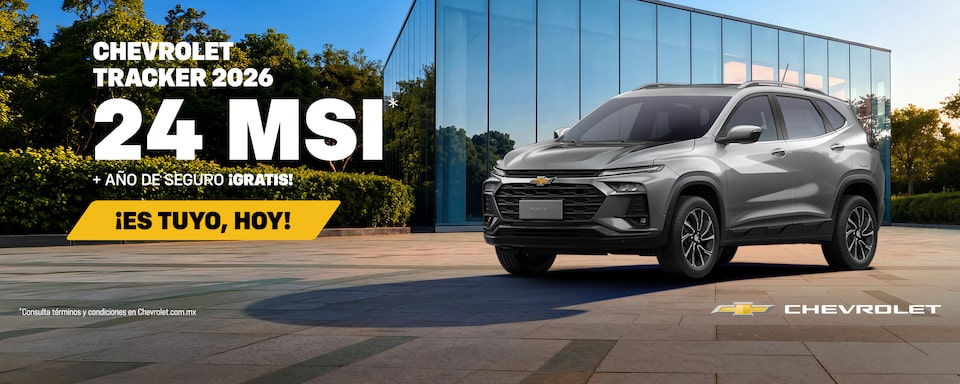 ¡Hazlo tuyo! Nueva Chevrolet Tracker 2026. Aprovecha bonos especiales, sin comisión por apertura y hasta 1 año de Seguro ¡gratis!