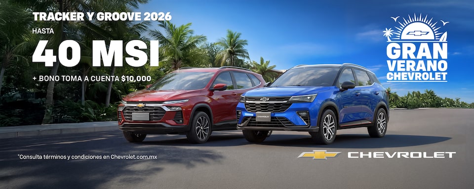 ¡El Gran Verano te está esperando con una Chevrolet Groove o Tracker 2026! Aprovecha bonos especiales, sin comisión por apertura y hasta un año de seguro gratis.