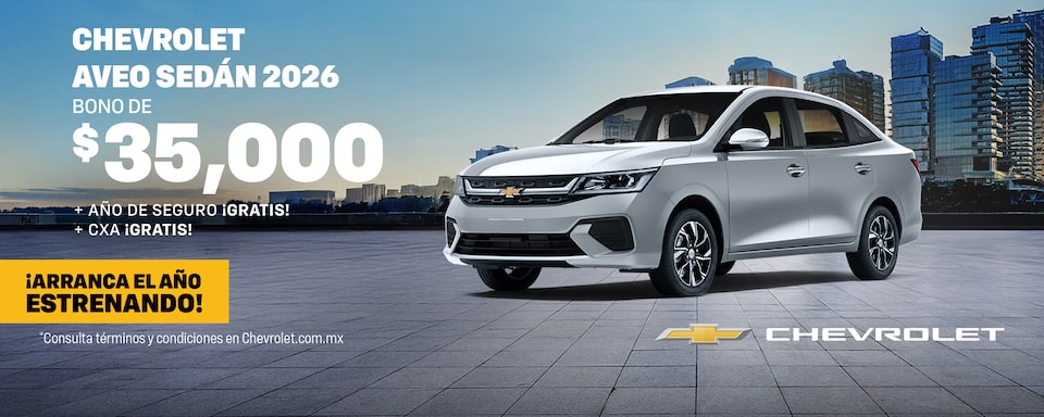 ¡Arranca el año estrenando un Chevrolet Aveo Sedán 2026! aprovecha los bonos especiales, sin comisión por apertura y con hasta 1 año de seguro ¡gratis!