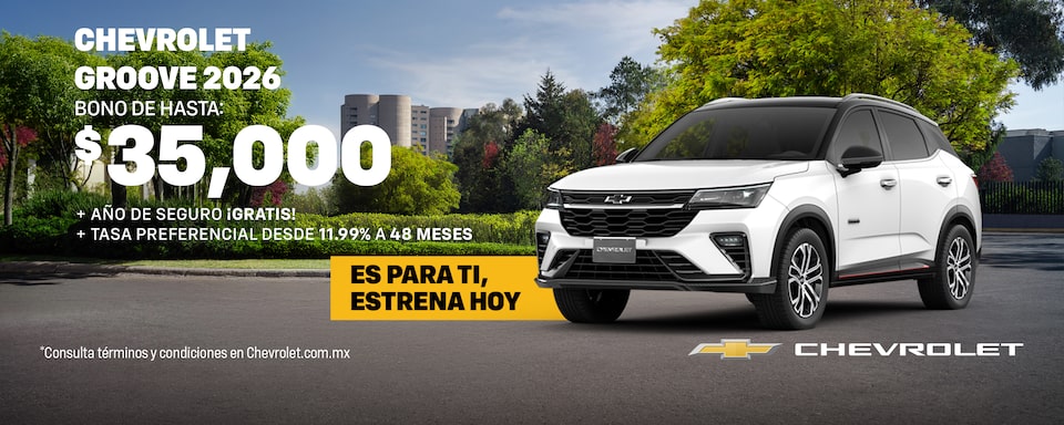 Es para ti, estrena hoy una Chevrolet Groove. Aprovecha los bonos especiales, sin comisión por apertura y con hasta 1 año de seguro ¡gratis!