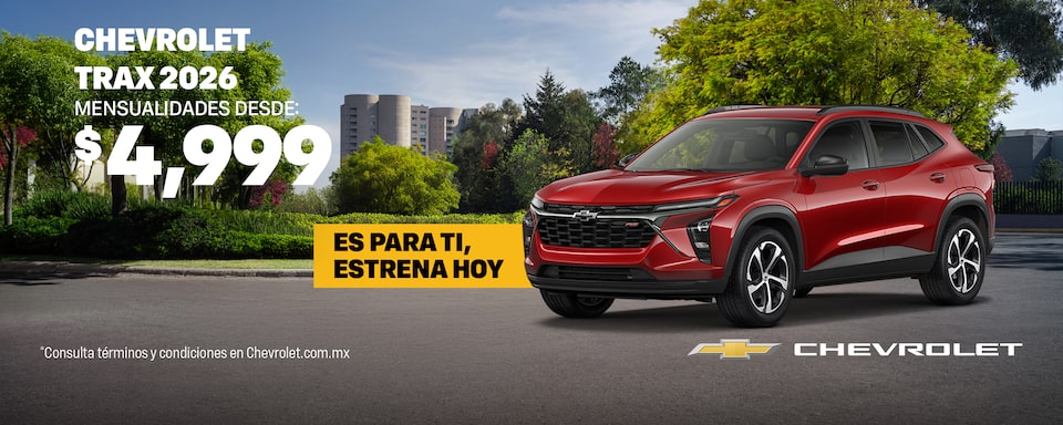 Es para ti, estrena hoy una Chevrolet Trax. Aprovecha los bonos especiales, sin comisión por apertura y con hasta 1 año de seguro ¡gratis!
