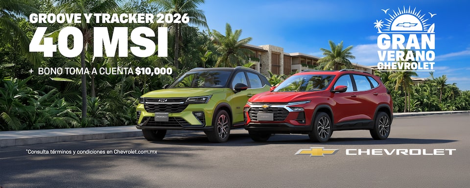 ¡El Gran Verano te está esperando con una Chevrolet Groove o Tracker 2026! Aprovecha bonos especiales, sin comisión por apertura y hasta un año de seguro gratis.