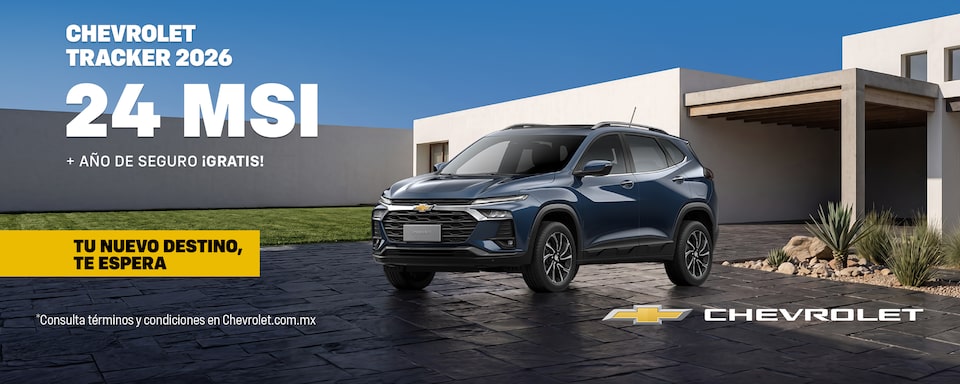 ¡Tu nuevo destino te espera con la Chevrolet Tracker 2026! Aprovecha bonos especiales, sin comisión por apertura y hasta un año de seguro gratis.