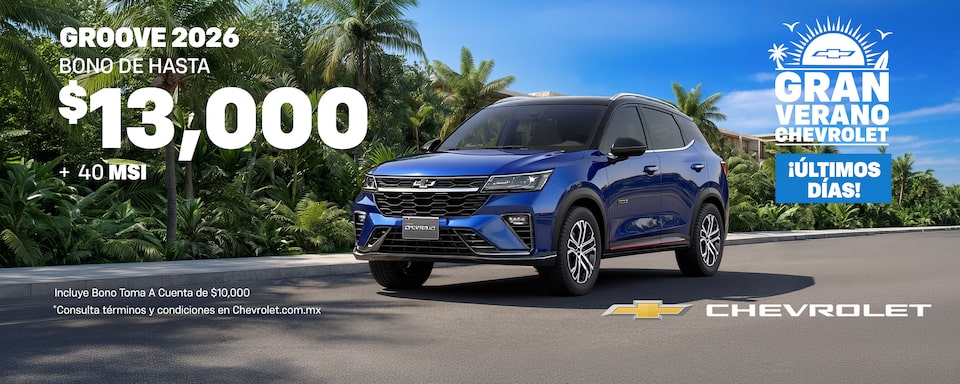 ¡El Gran Verano te está esperando con una Chevrolet Groove 2026! Aprovecha bonos especiales, sin comisión por apertura y hasta un año de seguro gratis.