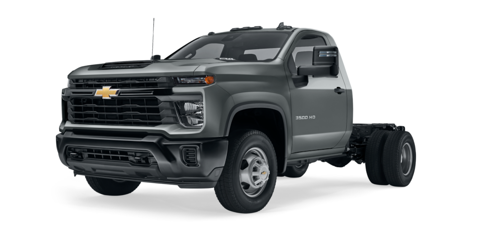 Camioneta Chevrolet Silverado HD 3500 2025 en color gris tiburón